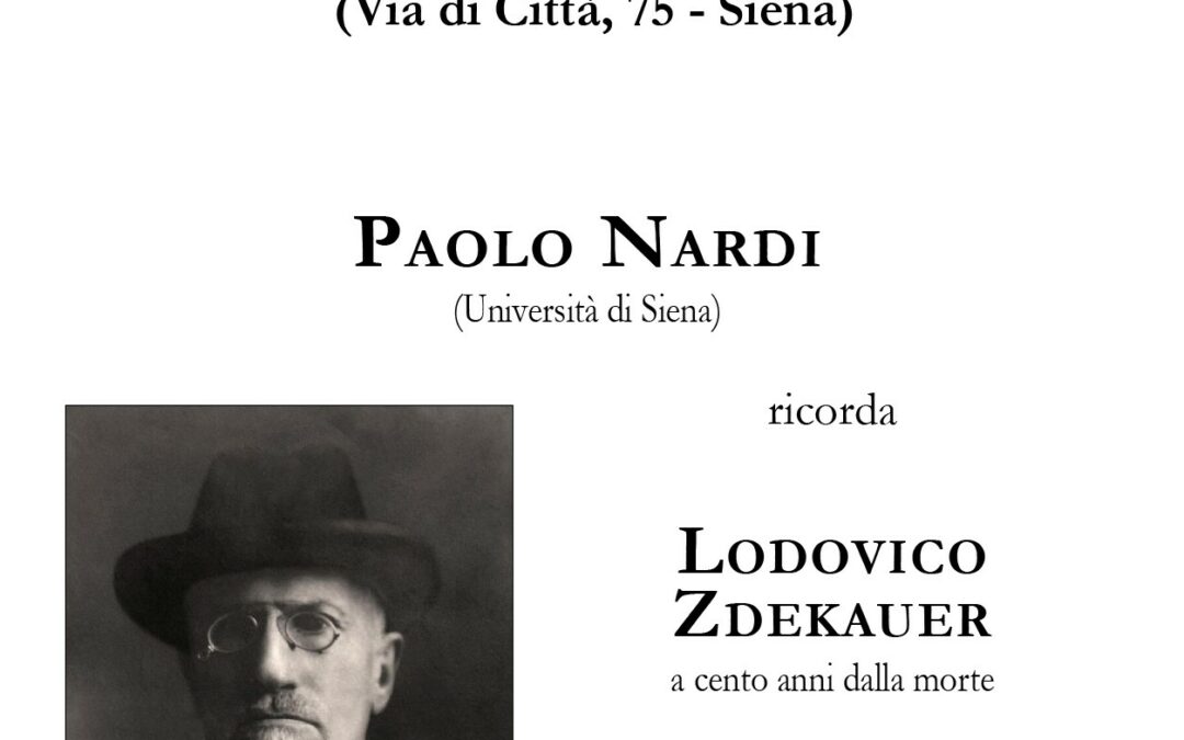 Paolo Nardi ricorda Lodovico Zdekauer