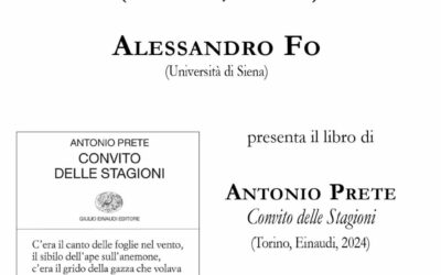 Alessandro Fo presenta il libro di Antonio Prete “Convito delle Stagioni”